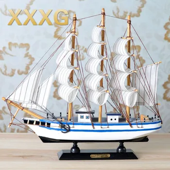 

XXXG// Everything is going smoothly. sailing ship model Mediterranean style decor decoration wooden gift ship model simulation