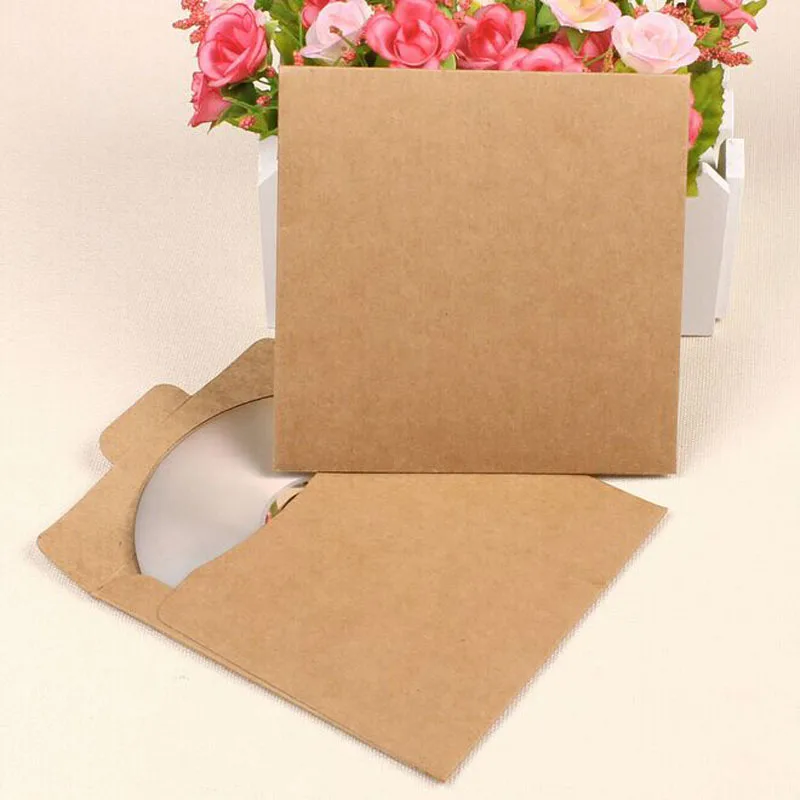 Kraft Envelope CD Paper Case Bag 5pcs Sleeves Discs DVD Photo Storage