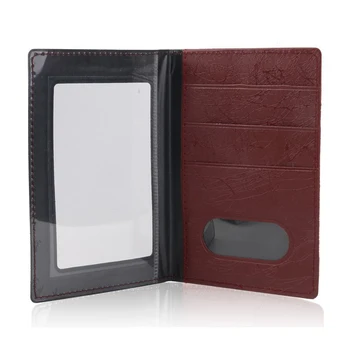 

BLEVOLO Passport Card Holder Synthetic Leather ID Photo Document Folder Bifold Multi-Card Slot Window Card Package Short Style