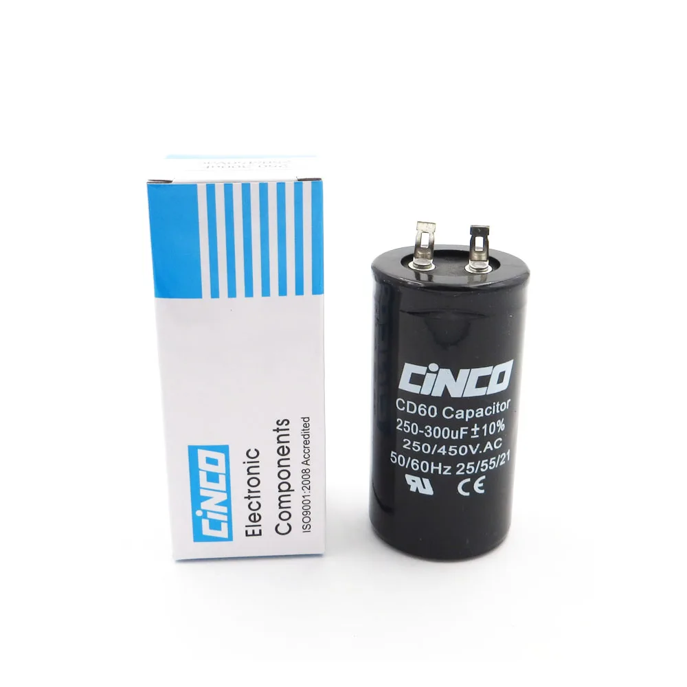 

250uF 300uF 250V 450V AC Appliance Motor Start Run Capacitor CD60 Air Compressor Capacitors Heavy Duty Electric Motor Starting