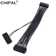 Chipal 30cm duplo adaptador de extensão de cabo psu atx 20 + 4 24pin fonte alimentação sincronização starter add2psu riser para mineração btc bitcoin mineiro