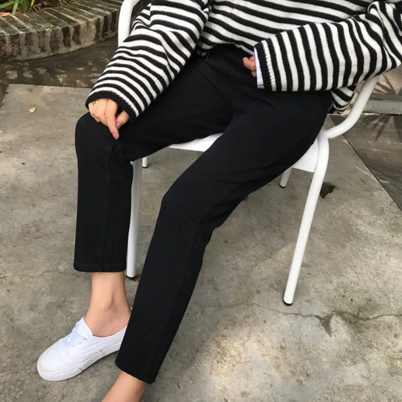 KYMAKUTU Fashion Black Jeans for Women Clothing Solid High Waist Pantalones Vaqueros Mujer All Match Ladies Denim Trousers S-XL Jeans