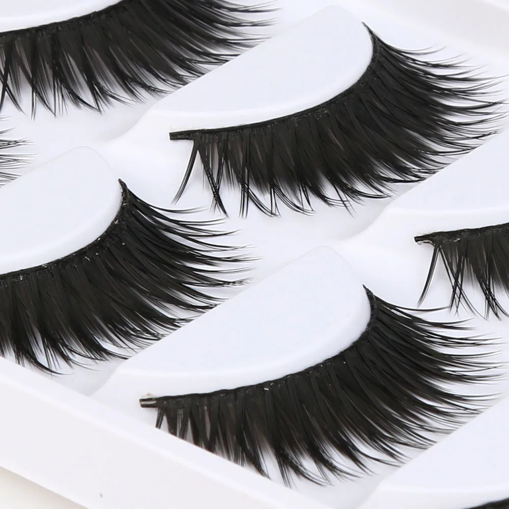 Big sale! 5 Pair Fashion Natural Handmade Long False Black Eyelashes