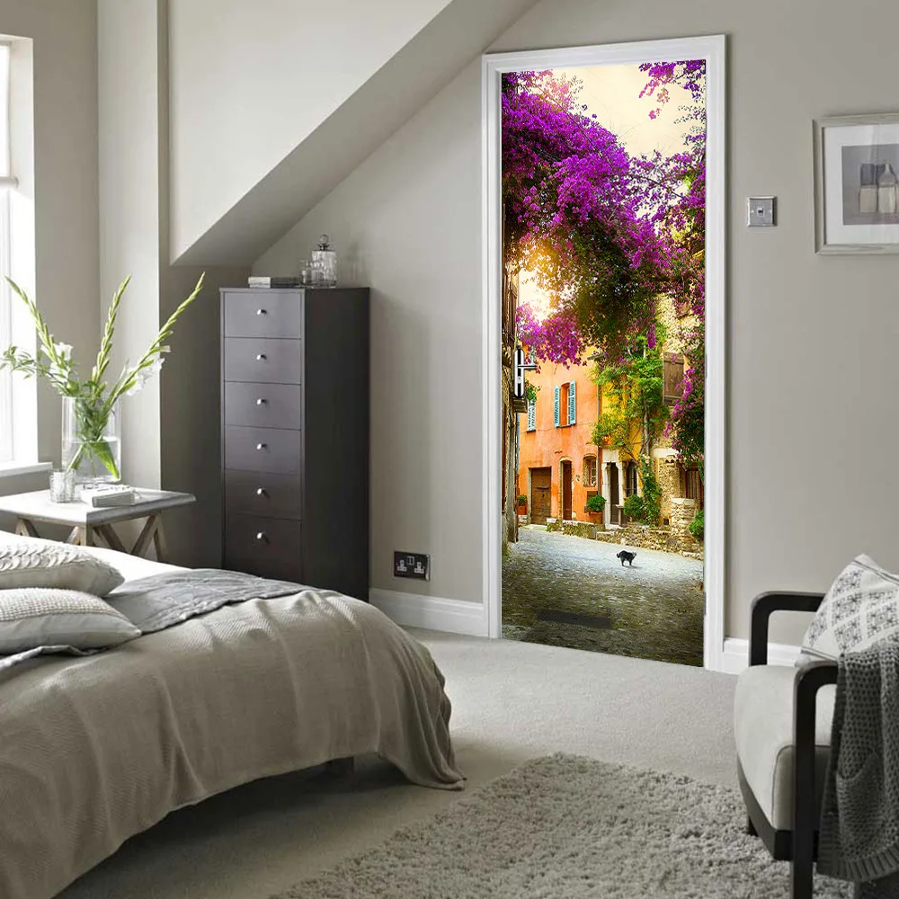 Украшение для дома 3d deur наклейка adesivi per porte пейзаж художественные обои на дверь водонепроницаемый deurposter для декора стены двери