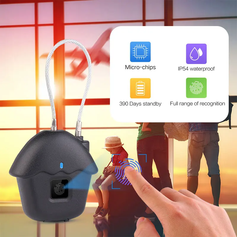 

ID Fingerprint Padlock Suitcase Padlock Travel Universal Keyless Fingerprint Smart Padlock Portable Luggage Waterproof