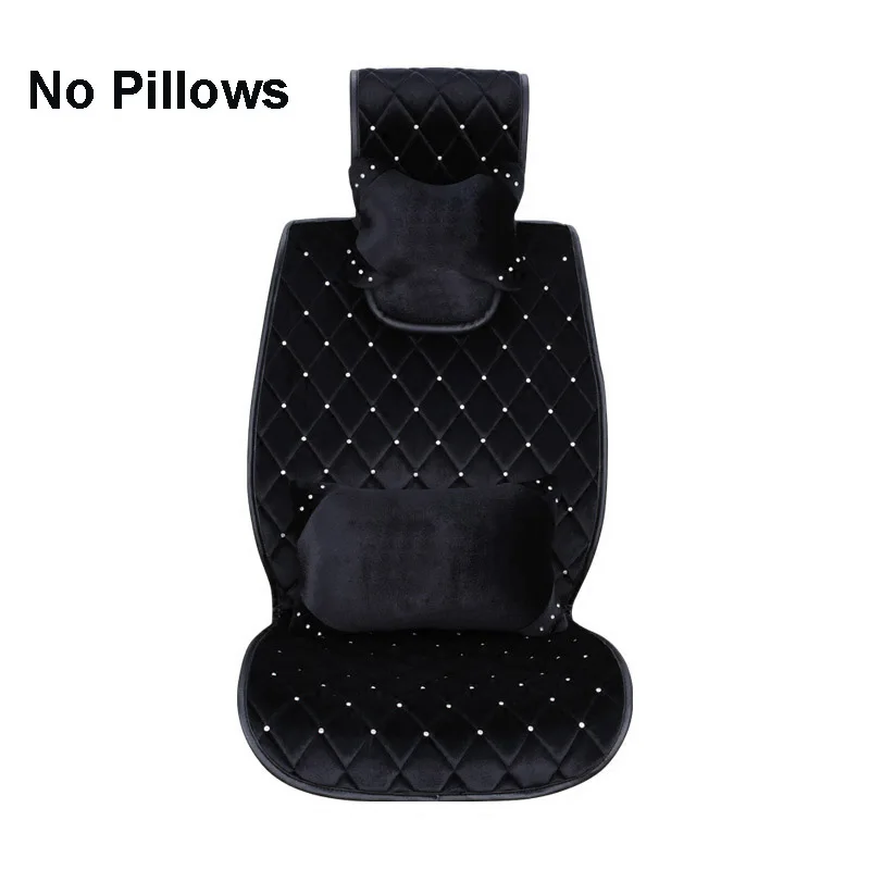 Luxury Full Crystal Diamond Car Seat Cover Universal Winter Plush Auto Seat Cushion Interior Accessories Front Seats Covers