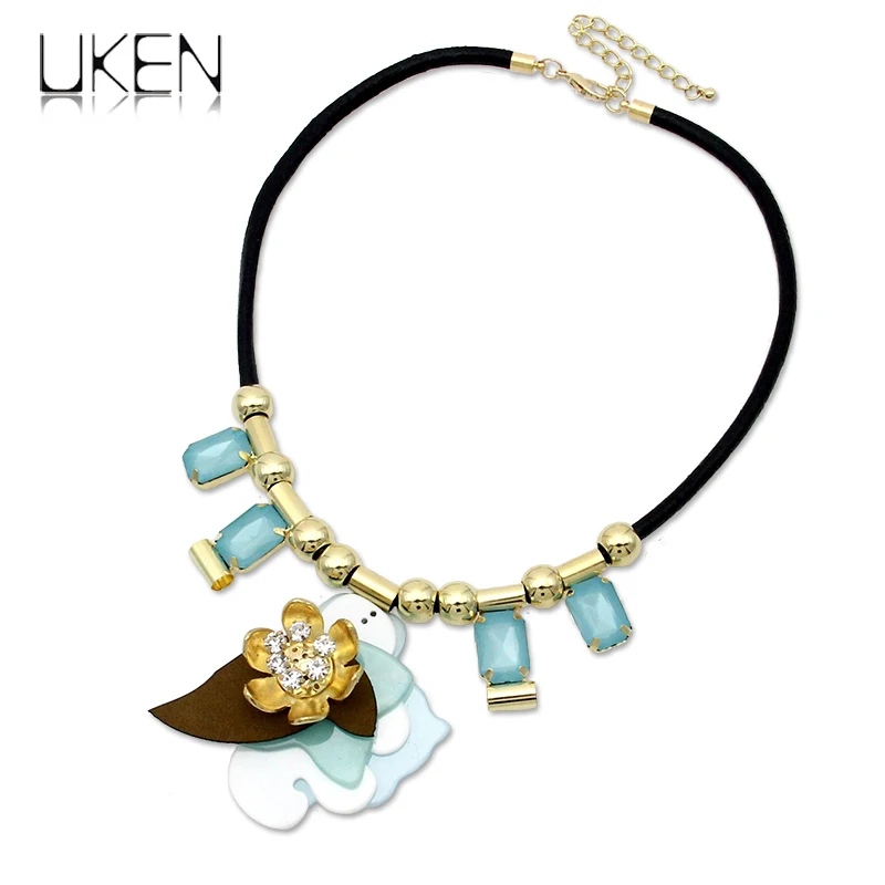 Женское колье-чокер UKEN N3922 ювелирное изделие из кожаной веревочной цепи с