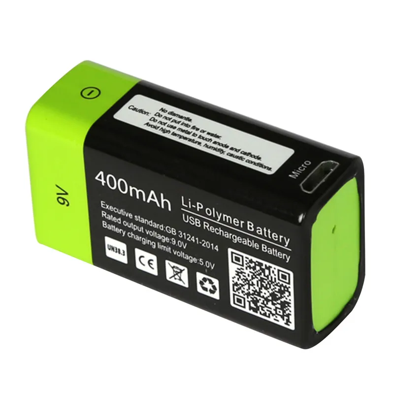 ZNTER 400MAH 9V Rechargeable Battery Micro USB Charging 9v Standard Rechargeable Lithium Battery with Micro USB Cable Bateria ZNTER 400MAH 9V Rechargeable Battery Micro USB Charging 9v Standard Rechargeable Lithium Battery with Micro USB Cable Bateria