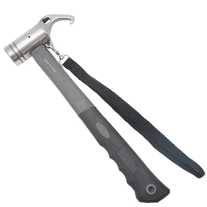 

Portable Carbon Steel Camping Tent Hammer Tent Peg Stake Puller Mallet Extractor Remover Awning Canopy Multifunction Tool