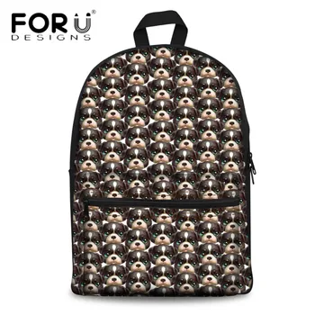 

FORUDESIGNS Women Canvas Backpack 3D Animal Dog Pattern School Bags for College Student Casual Laptop Picnic Back Pack Mochila