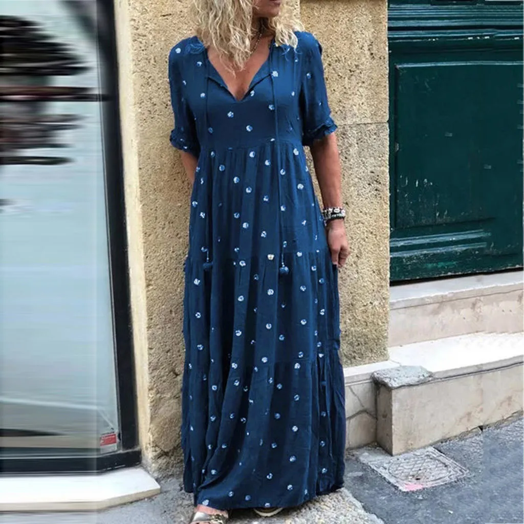 

Original Plus size Summer Dress Women Fashion Polka Dot Printed Dress Cold Shoulder Lace Ruffle Bow Dress 2019 vestidos robe