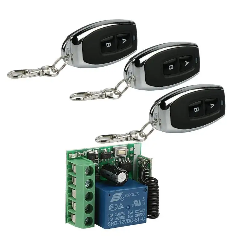 

3pcs Wireless 433MHz RF 2CH Remote Control Switch Learning Code EV1527 Transmitter 433 MHz DC 12V 1CH Relay Receiver Module S1