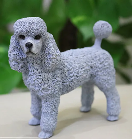 grey poodle dog figure collection 7