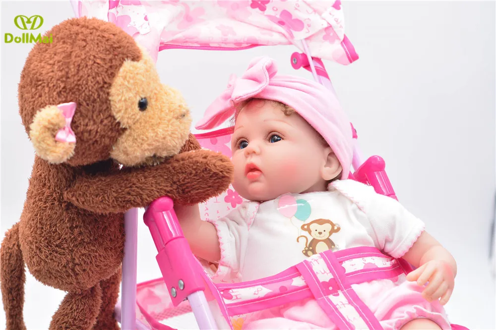 18 &quot40 см Bebes reborn кукла игрушки Мягкие силиконовые Детские куклы с медведем