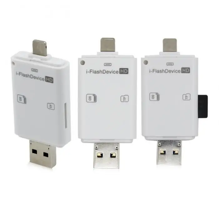 3 в 1 SD Card Reader адаптер Универсальный USB для iPhone iPad ПК компьютер @ JH