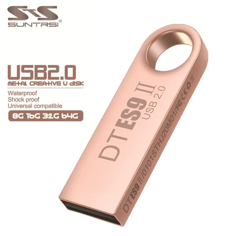 

Suntrsi USB Stick 64gb 32gb USB Flash Drive USB 2.0 16gb 8gb 4g Pendrive Metal USB Flash Waterproof Real Capacity Free Shipping