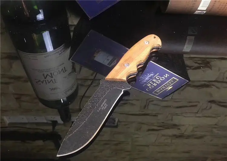 

Mengoing Wilderness Power Hunting Fixed Blade Knife Orge Steel Choi Wood 0584