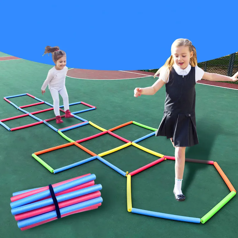 fun sponge jump lattice sports jump rope ladder outdoor parent child