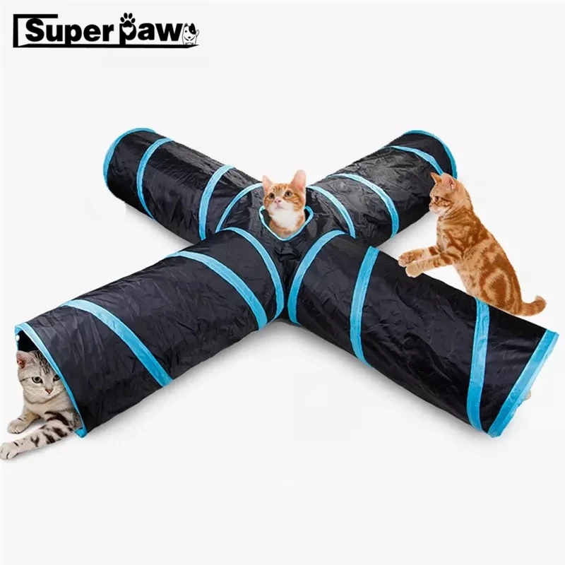

Funny Pet Tunnel Cat Play 2/3/ Holes Tunnel Brown Foldable Cats Tunnels Kitten Toy Bulk Toys Rabbit Play Tunnel Cat Cave MDT08