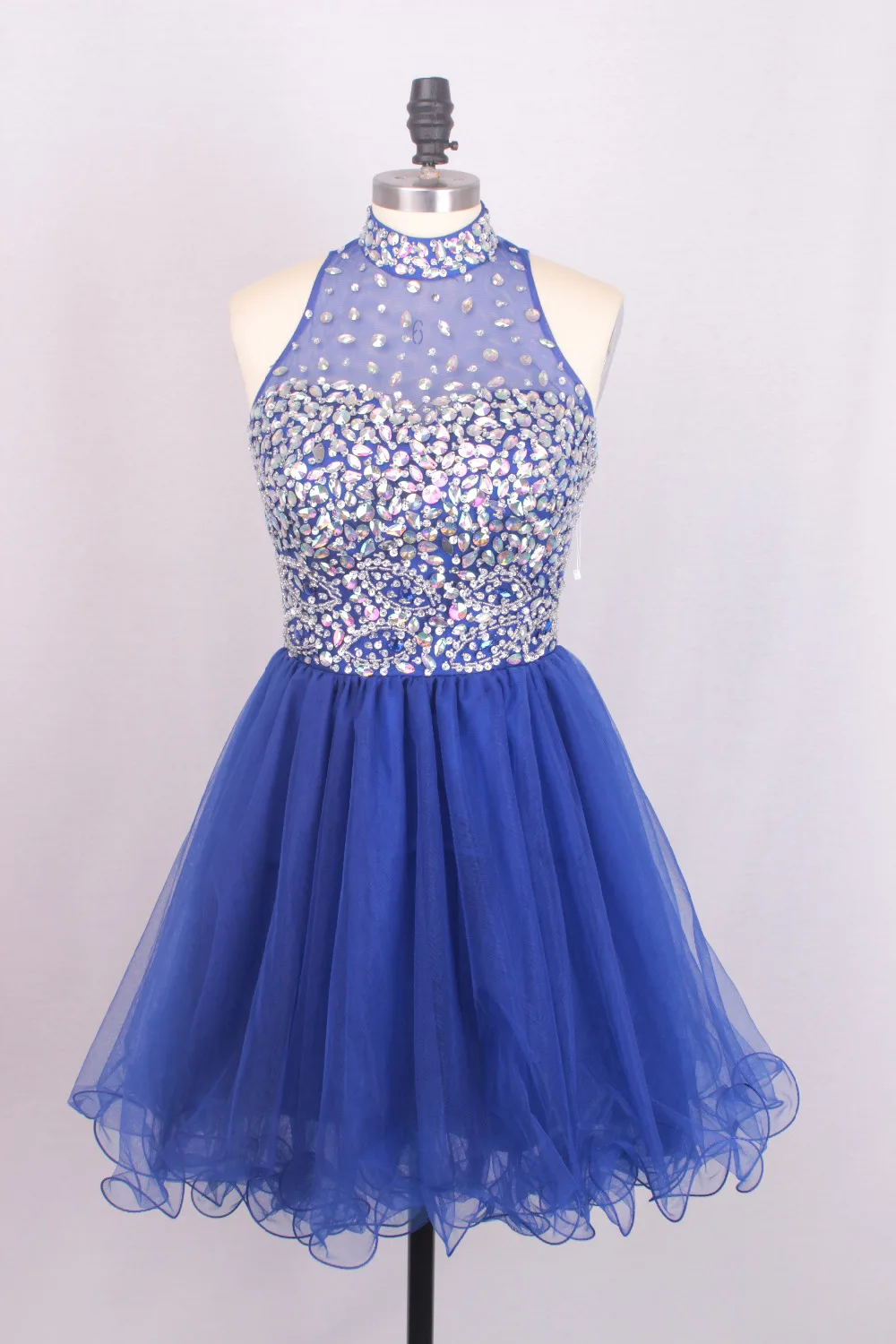 

Favordear Tulle New Sexy Fuchsia Short Graduation Dresses Navy Blue Cocktail Dresses New High Neck Turquoise Homecoming Dresses