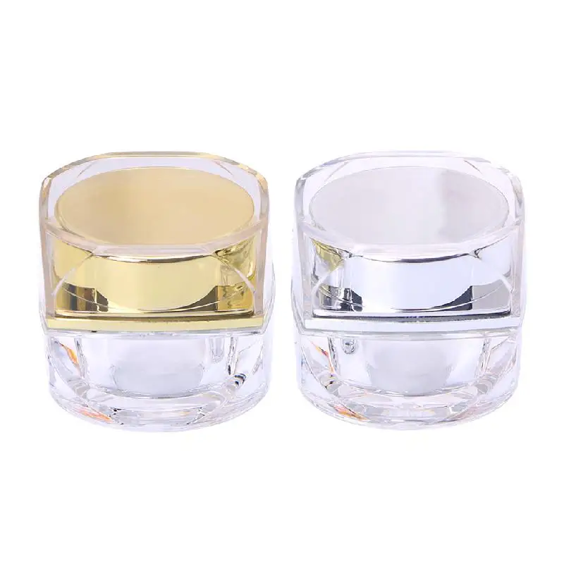 

10G/5G Plastic Empty Cosmetic Jar Pots Face Cream Lip Balm Eyeshadow Makeup Container Refillable Bottles Gold/Silver Fashion New