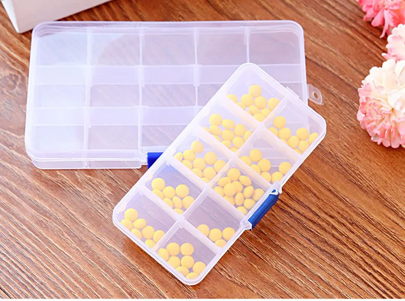 Practical Adjustable Compartment Plastic Storage Box Jewelry Earring Bead Screw Holder Case Display Organizer Container d1