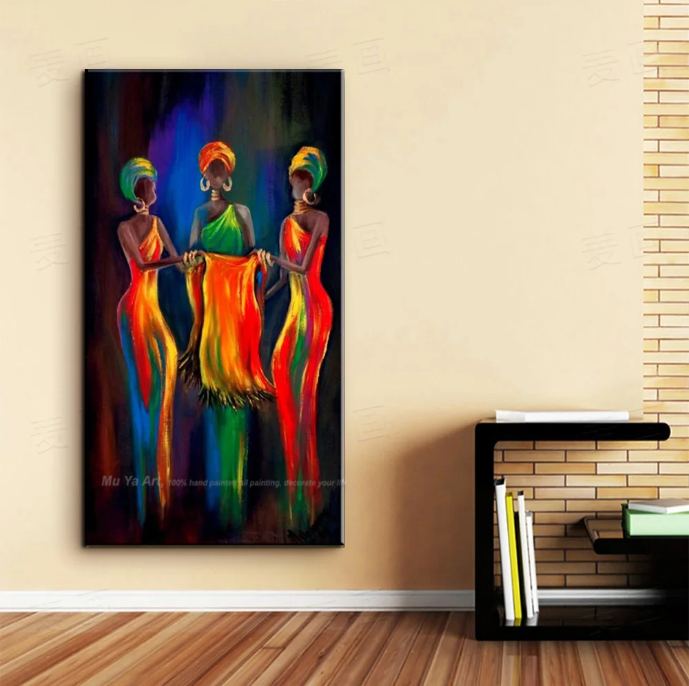 

MUYA abstract painting canvas vertical oil painting on canvas african paintings decorative pictures for living room handmade
