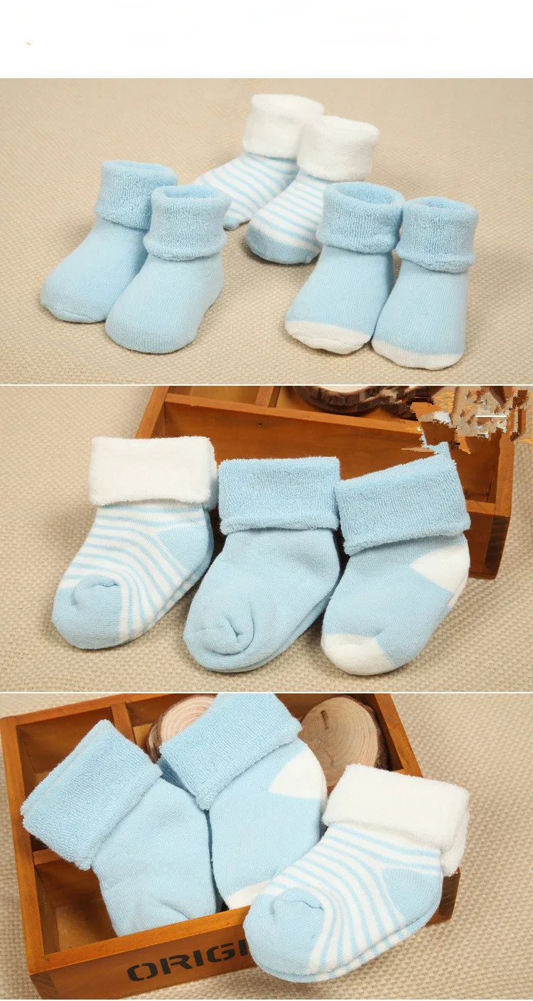 3 пар/лот; хлопковые зимние носки для малышей; теплые мягкие детские носки для новорожденных; 4 цвета