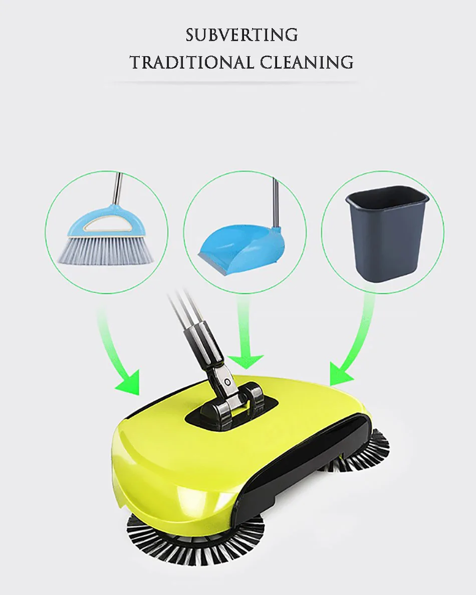 Stainless Sweepers Sweeping Machine Push Type Steel Hand Push Hand Push Magic Broom Sweepers Dustpan Household Cleaning Tools 6