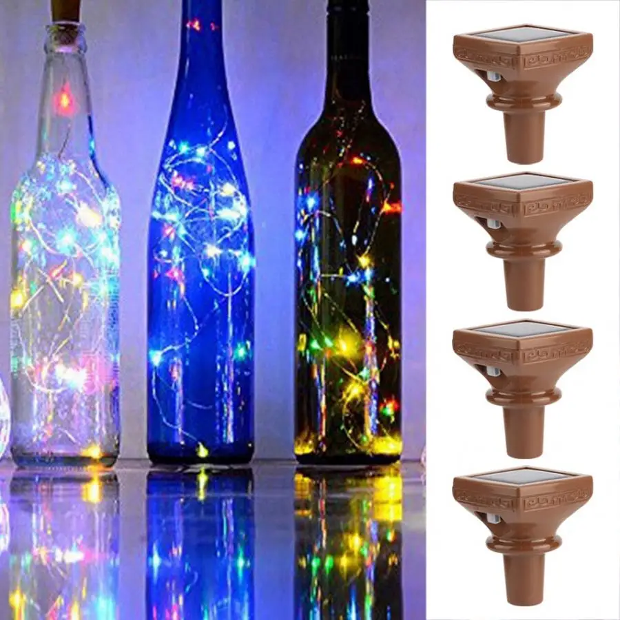 

LED String Light 4PCS Solar Powered 1m 10LED Cork Shape String Light Wine Bottle LED Lamp DIY Part Bottle Lamp