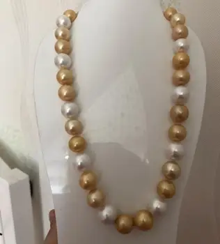 

gorgeous 12-14mm south sea round multicolor pearl necklace 18inch 925s kkk