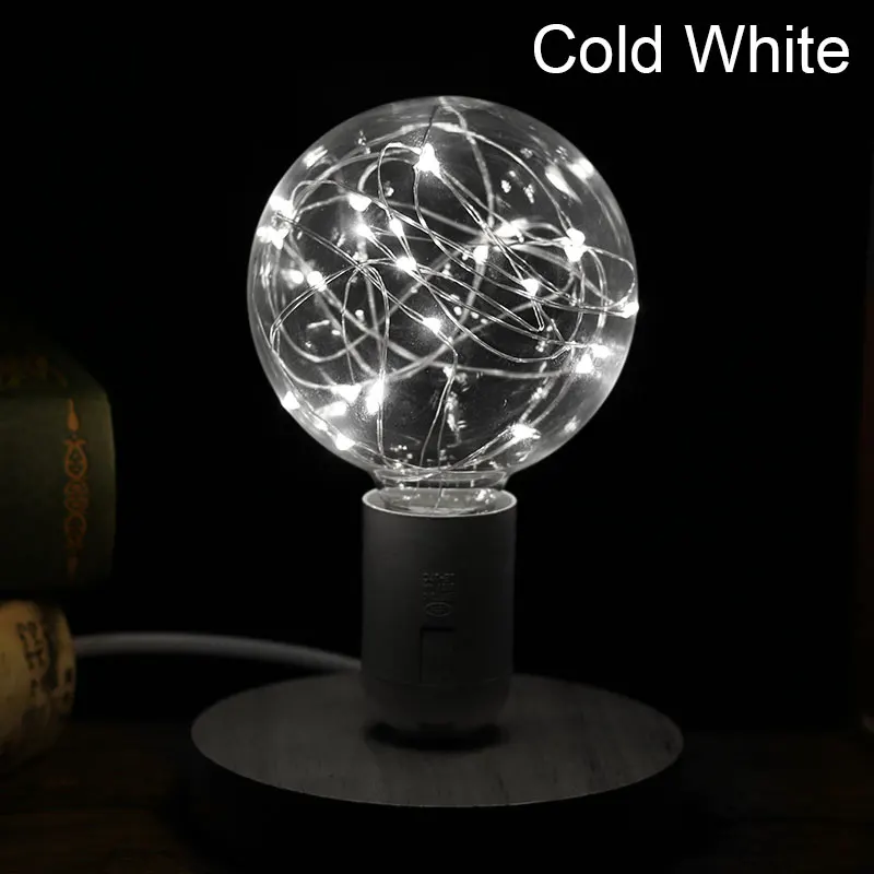 Красочные 3D звезда Светодиодная лампа G95 Фея светодиодные лампы E27 AC85V-265V Эдисон лампы строка Ретро Стекло на Рождество Lampara ампулы - Испускаемый цвет: White