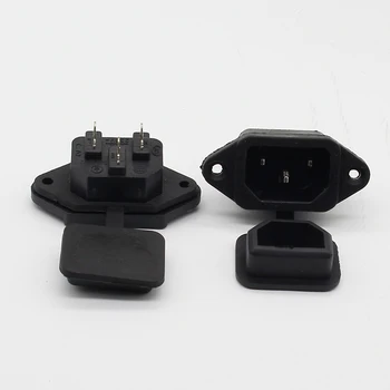 

2pcs AC power socket AC-02 quality public seat with ear 10A250V three feet full copper 3C certification
