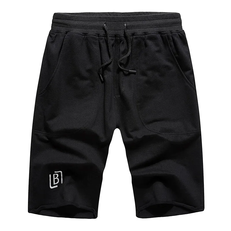 Black DK19 Повседневные х/б мужские шорты дышащие модные шорты мужские однотонные шорты летние мужские Брендовые спортивные залы тренировка одежда - Цвет: Black DK19
