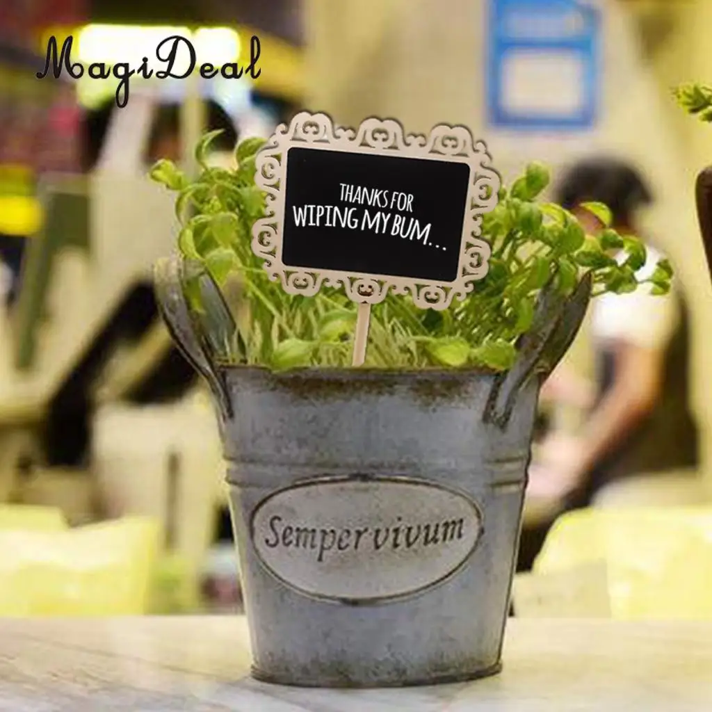 MagiDeal   10Pcs Table Top Wood Slate Chalkboard Easel Wedding Number Notice Memo Board Cafe Shop Price Promotion Stand Tags
