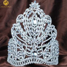 Fantastic Large 9″ Tiaras Diadem Clear Austrian Rhinestone Crystal Crowns Wedding Bridal Beauty Pageant Party Costumes