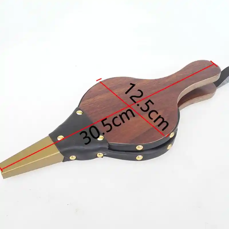 Vintage Wooden Mini Hand Bellows Dark Brown Fireplace Blower