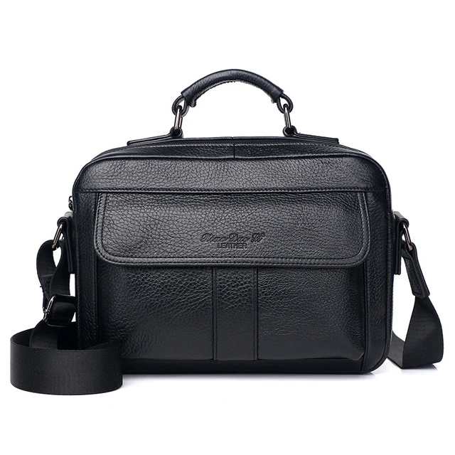 Men's Handbag Genuine Leather Men Shoulder Bag Fashion Messenger Bags For Male iPad Tablet Bag