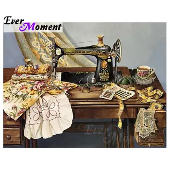 

Ever Moment Diamond Embroidery 5D DIY Sewing Machine Life Diamond Painting Mosaic Cross Stitch Rhinestone Square Resin S2F055
