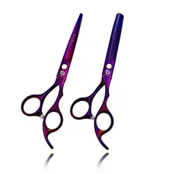 Фиолетовый дракон Лидирующий бренд 6 дюймов Профессиональные волос Резка и истончение Ножницы Парикмахерская горячие ножницы для