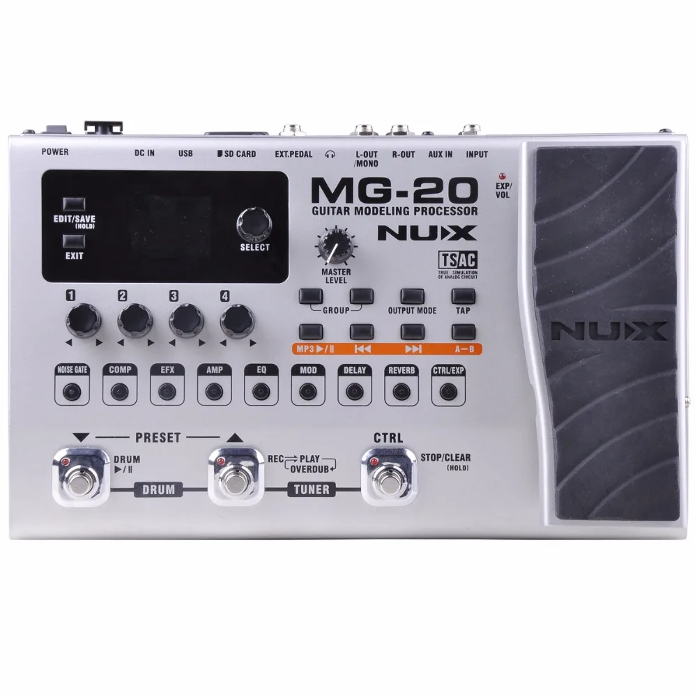 Nux Mg20 Multieffects Pedal Guitar Processor With Wahwah Volume