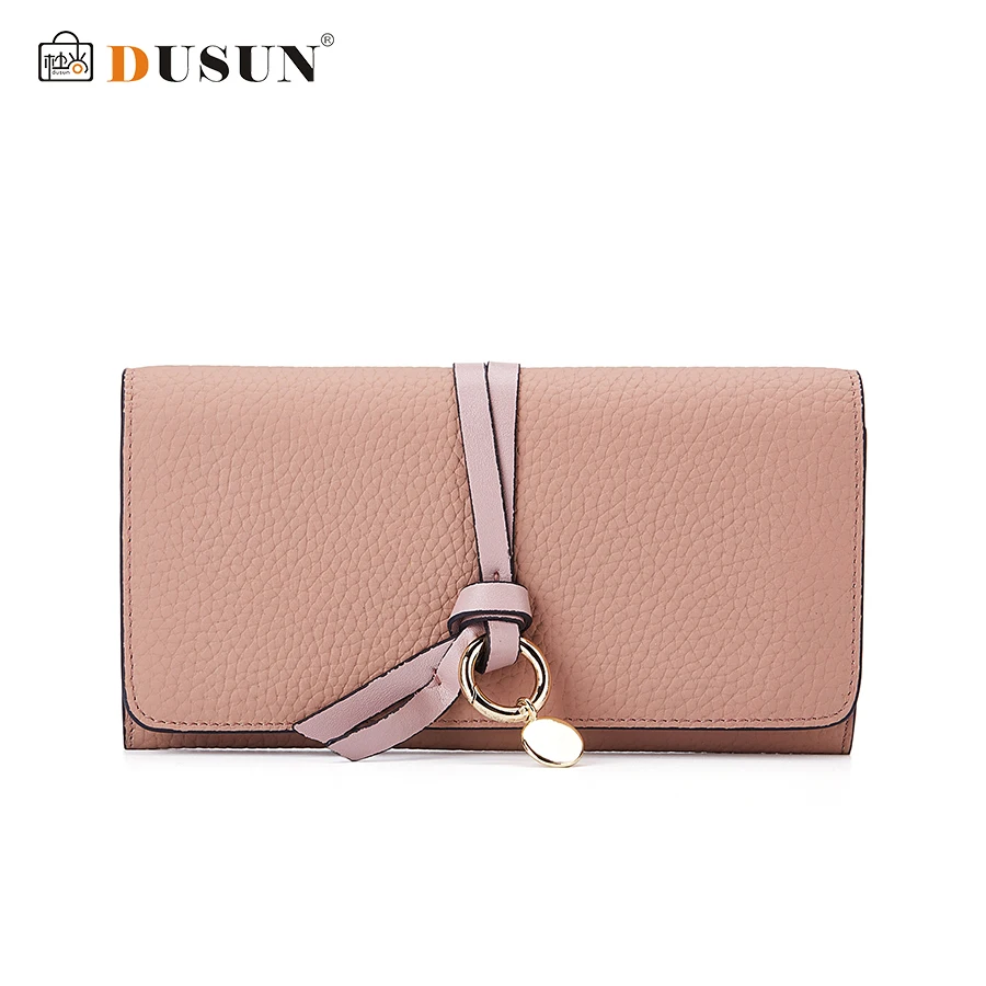 

DUSUN Women Wallet Genuine Leather Wallets Woman Accessory Purse Fashion Party Bag Fashion Metal Lock Colorful Vintage Style
