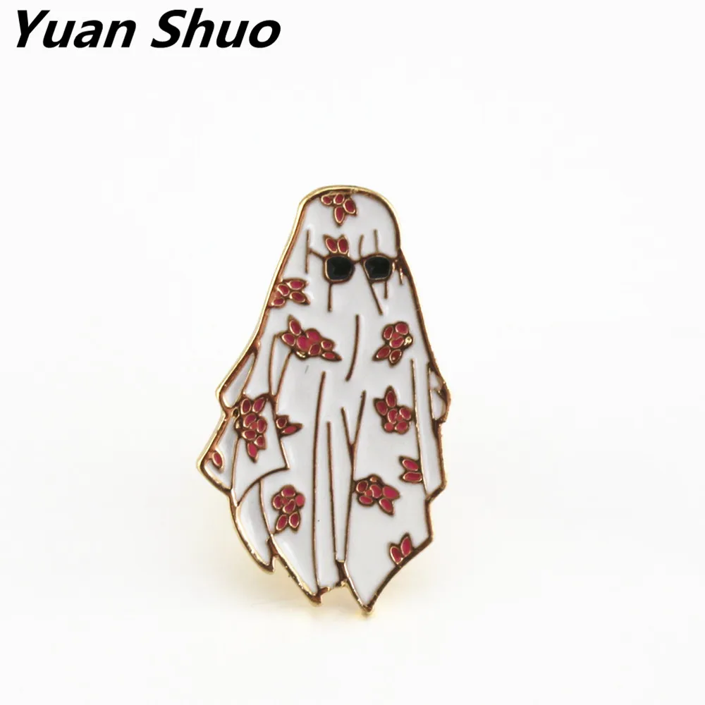 

2019 Europe and the United States new drop glaze enamel dubai brand creative design Masked men brooch