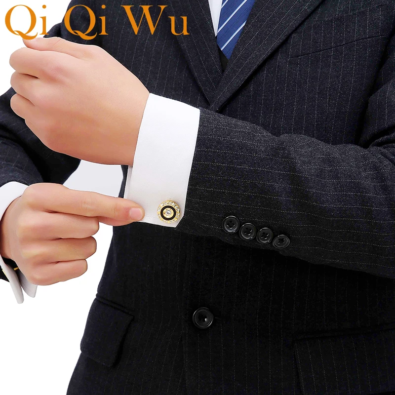 New Men's Gold Cuff Links Accessories 
