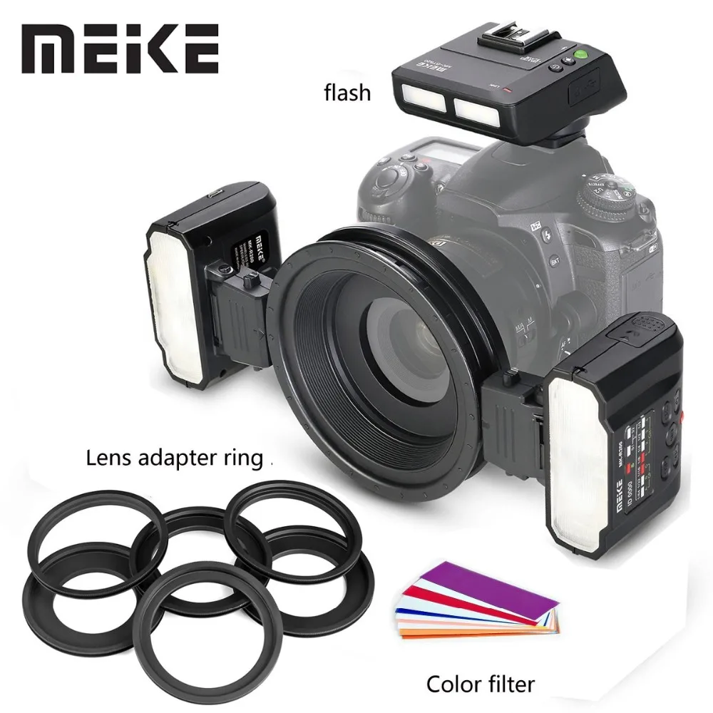 Meike MK-MT24 Macro Twin Lite Speedlite TTL светодиодная Макросъемка для Canon Nikon Sony A9 A7 III A7RIII MI камера