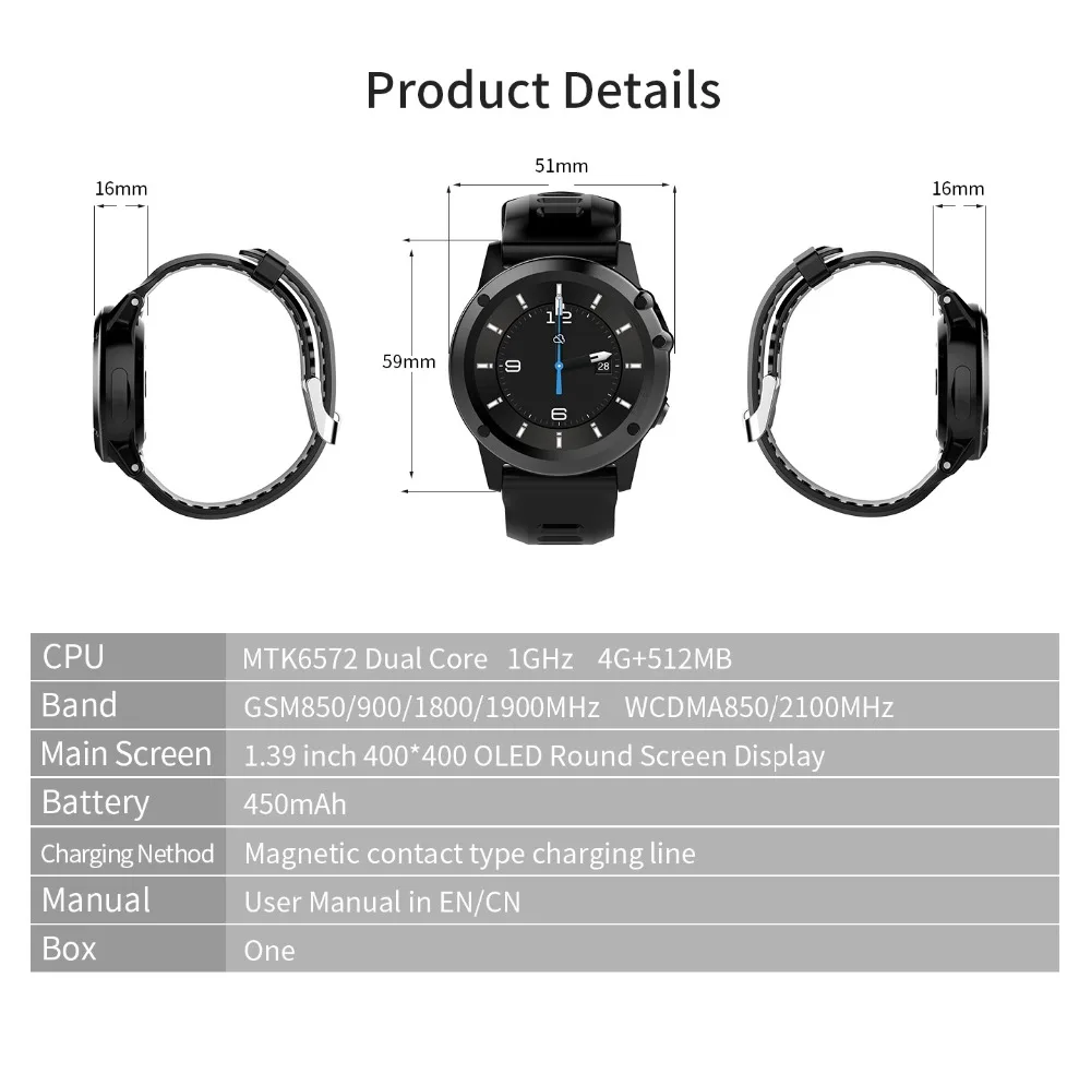 Microwear H1 android 4,4 Смарт часы водонепроницаемые 1,39 дюйма mtk6572 SmartWatch для android iPhone поддержка 3g wifi gps sim GSM WCDMA