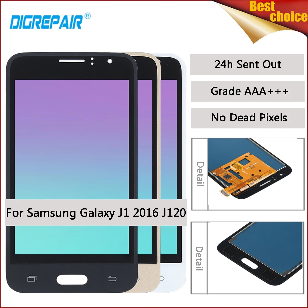 

j120 LCD For Samsung Galaxy J1 2016 LCD J120 J120F J120M J120H LCD Display Digitizer Touch Screen Assembly For samsung j1 screen