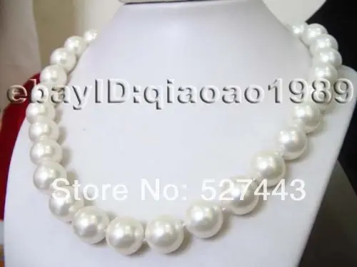 

Wholesale free shipping >>AAA luster WHOLESALE 6 Qty 12MM WHITE SEA SHELL PEARL NECKLACES
