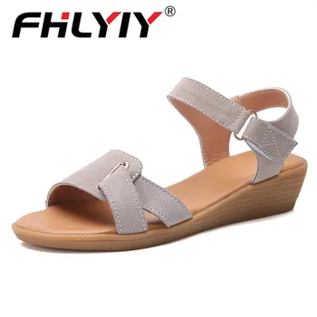 

2020 Summer shoes woman Platform Sandals Women Soft Leather Casual Open Toe Gladiator wedges Trifle Mujer Women Shoes Flats