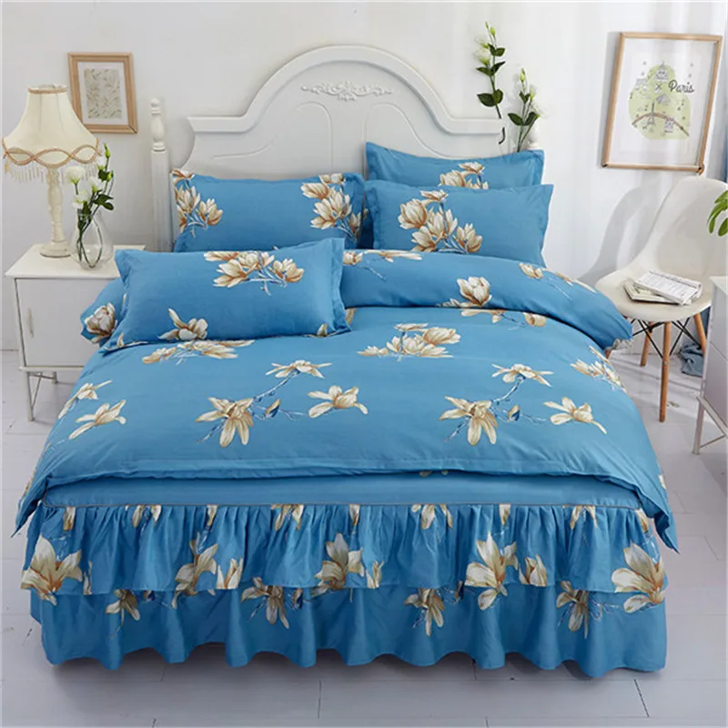 رومانسية الطباعة الفراش مجموعات 4 قطعة الأسرة مجموعة غطاء سرير غطاء لحاف المخدة نوم الديكور زهرة المطبوعة المفرش رومانسية الطباعة الفراش مجموعات 4 قطعة الأسرة مجموعة غطاء سرير غطاء لحاف المخدة نوم الديكور زهرة المطبوعة المفرش